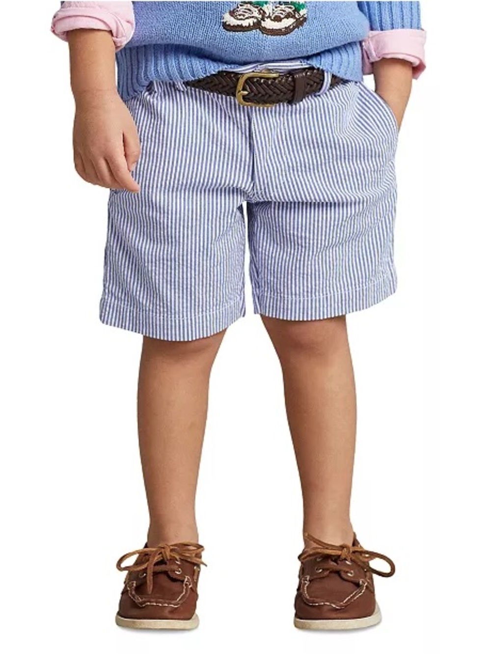 Polo ralph lauren Toddler Stretch blue stripped seersucker Shorts size 5